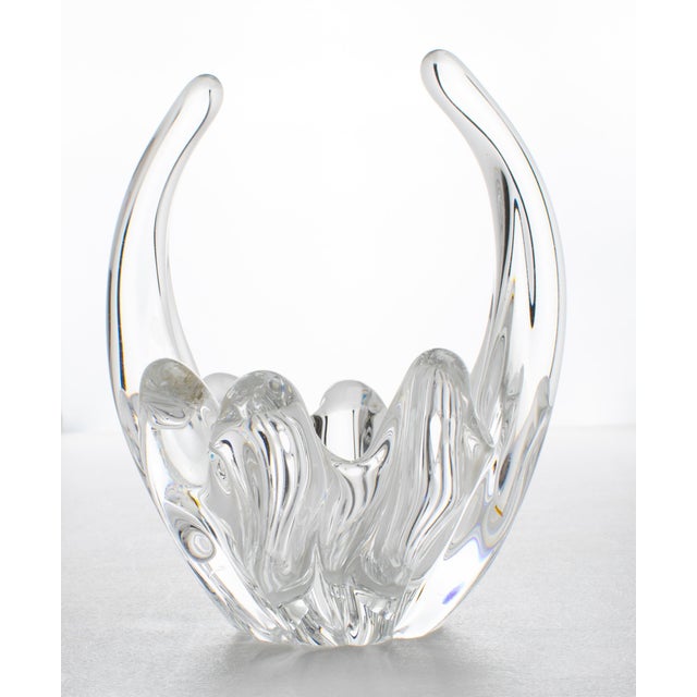 1970s Daum Nancy France Crystal Bud Vase, Basket or Vide Poche, circa 1970 For Sale - Image 5 of 9