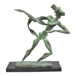 Mid 20th Century Estelle Goodman Brutalist Mid Century Modern Bronze Dancing Man Sculpture
