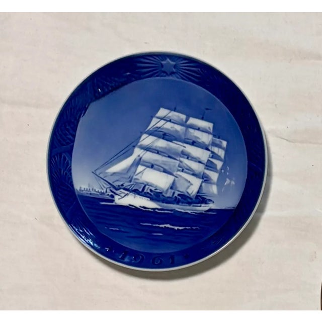 Nautical Blue and White Danish Sailing Ships Wall Plate Curation-Set of 11 For Sale In Palm Springs - Image 6 of 14