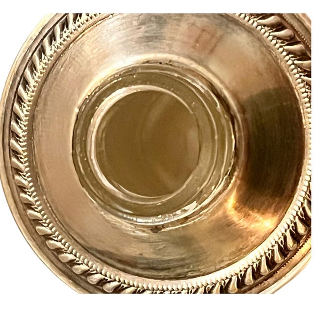 Mexican Vintage Duchin Salt Shaker Sterling Silver Weighted Glass Edwardian Victorian Formal Industrial Midieval For Sale - Image 3 of 7