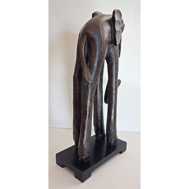 Austin Productions Vintage 1990’s Carved Wooden Elephant Sculpture For Sale - Image 4 of 6
