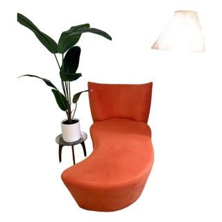 1970s Vic-Line Sculptural Modular Chaise Lounge in Orange Velvet For Sale