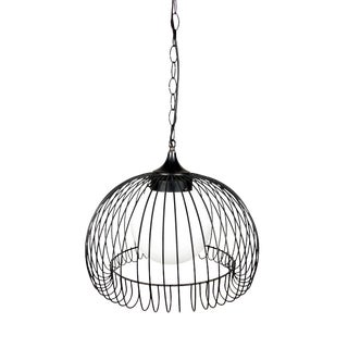 Mid Century Black Wire Dome Pendant For Sale