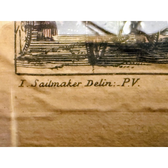 Wood Early 18th Century Oldest Central Bank, Stockholm, Sweden, Isaak Sailmaker Delin. Engraving, 1691 - 1705 For Sale - Image 7 of 10