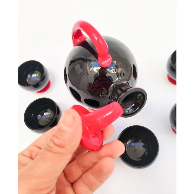 Murano Glass Rosolio Set attributed to Napoleone Martinuzzi, 1940s, Set of 10 For Sale - Image 6 of 9