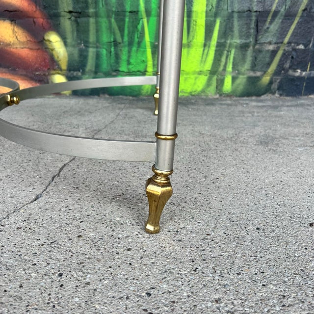 Dark Gray Ethan Allen Round Coffee Table For Sale - Image 8 of 9