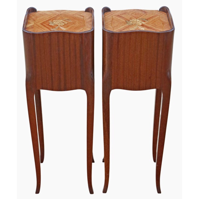 Brown Vintage French Bedside Tables, 1950s, Set of 2 For Sale - Image 8 of 10