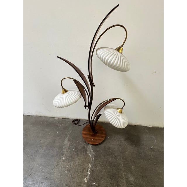 Wood Mid Century Modern Reflecting Iconic Aesthetics Floor Lamp For Sale - Image 7 of 12