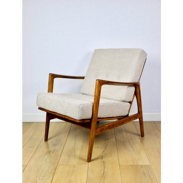 Polish Beige Boucle Stefan Armchair, 1970s For Sale - Image 4 of 12