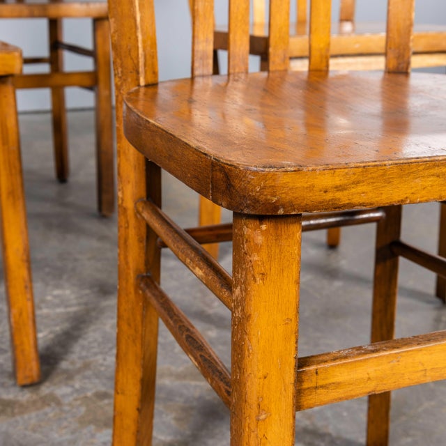 1950's Luterma Honey Oak Bentwood Grill Back Dining Chair - Good Quantities Available. - Set Of Four. The process of steam...