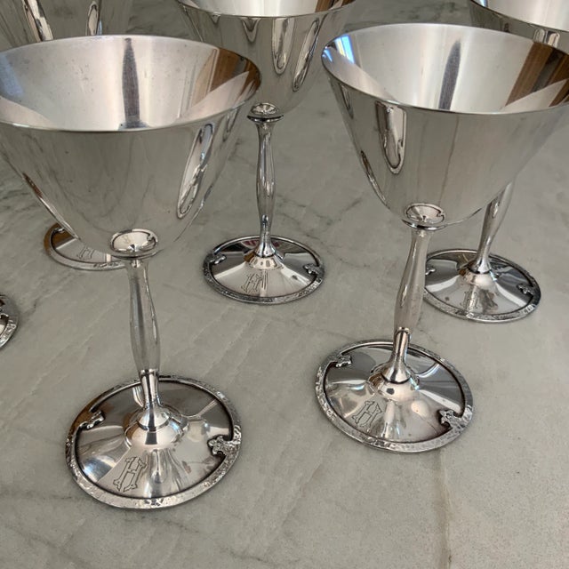 A set of six Wilcox S P Co. cocktail glasses, groovy enough to work in a traditional or modern setting. Each has a very...