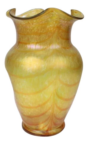 Loetz Type Art Glass Changeant ‘Silberband’ Vase by Otto Thamm for Fritz Heckert