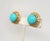 Turquoise Vintage 1960s Signed Napier Round Goldtone Cabochon Faux-Turquoise Clip Earrings - 2 Pieces For Sale - Image 8 of 8