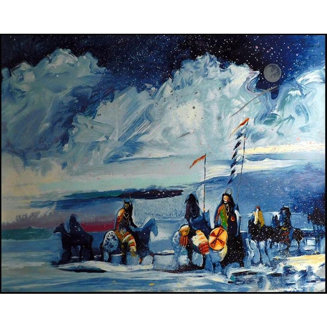 "War Flag on Broken Water" Original Limited Edition Serigraph on paper by Earl Biss Hand Signed by the Artist Framed Size:...