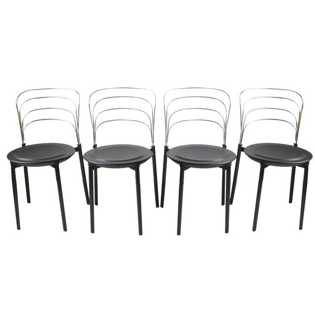 Italian Delfina Dining Chairs by Giuseppe Raimondi for Tetide, 1987, Set of 4 For Sale