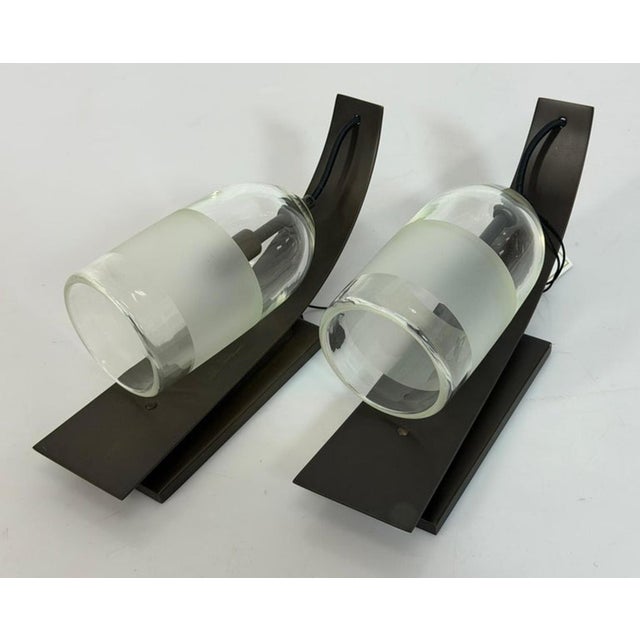Pair of "Mateo" Wall Sconces by Marian Jamieson in Bronze & Smoked Glass For Sale - Image 10 of 18
