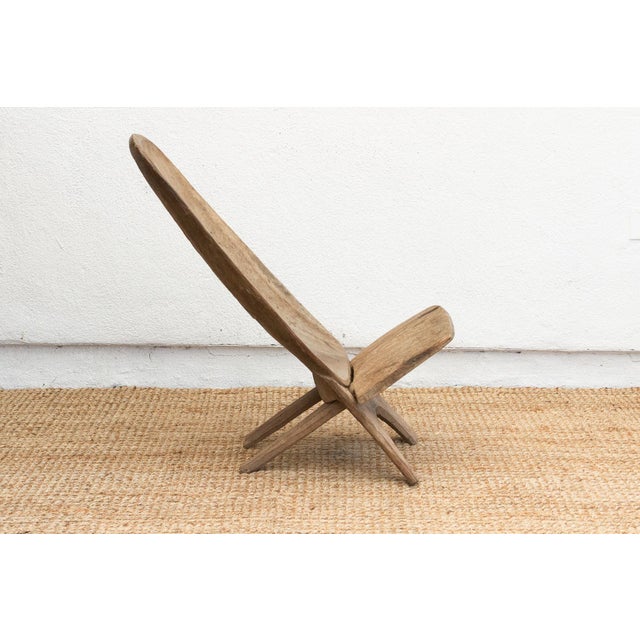 1960s Oxidized Wood African Stargazer Chair For Sale - Image 5 of 9