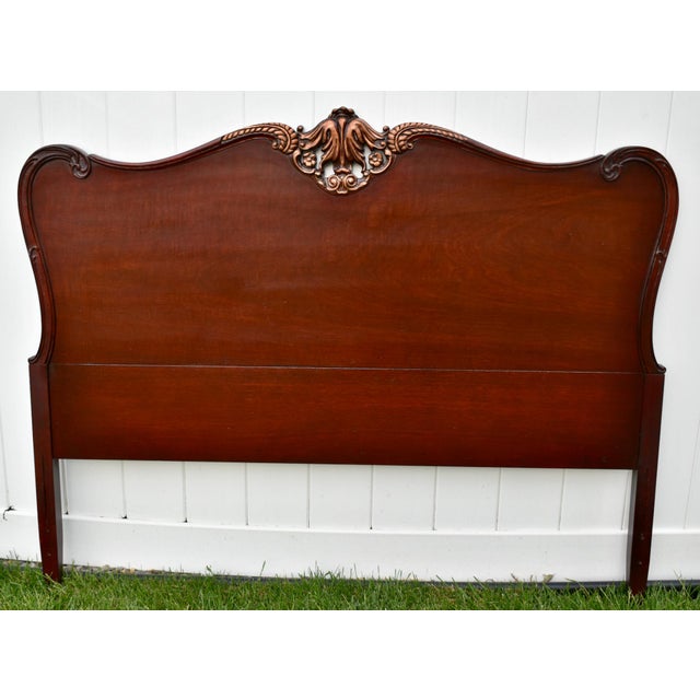 Vintage Mahogany Full Size French Style Headboard W/Burnished