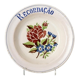 Earthenware Talking Plate from Coimbra / Alcobaça For Sale