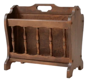 Mid-Century Colonial Style Wood Magazine Rack