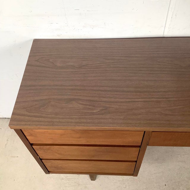 Mid 20th Century Mid-Century Walnut Writing Desk From Stanley Furniture For Sale - Image 5 of 12