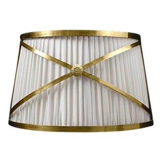 Drum Mezzo Sconce in Brass Finish with Pleated Shade For Sale