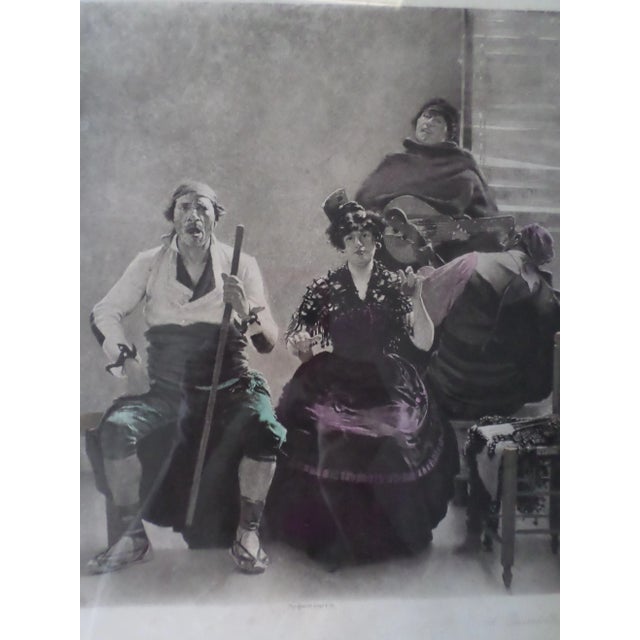 Gold Original Quartette Quartet William T Dannat Engraving Art Print For Sale - Image 8 of 9