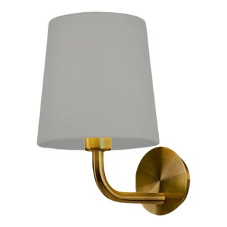 Brushed Brass Wall Light With Shade For Sale