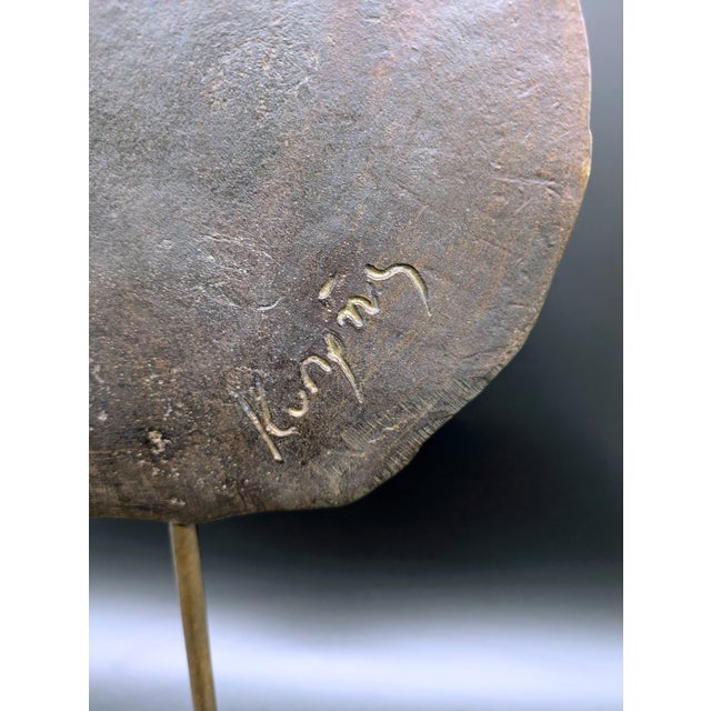 Bronze 1970s Original Bronze "Sun God" Sculpture: Signed Kunping For Sale - Image 8 of 8