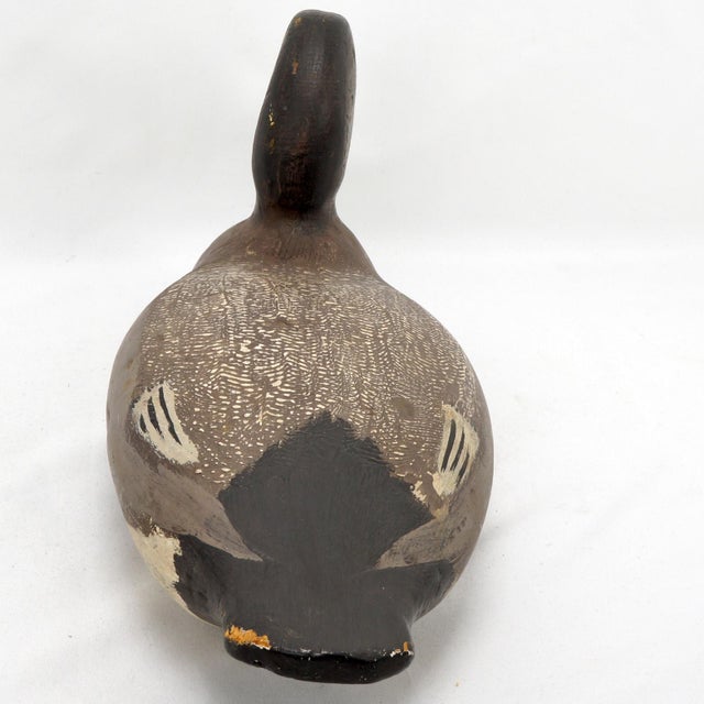 American Vintage Handmade Broadbill Hen Duck Decoy Original Paint For Sale - Image 3 of 11
