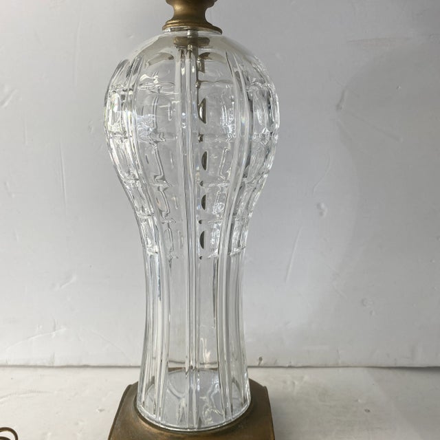 1980s Brass and Crystal Lamp by Safran and Glucksman For Sale - Image 4 of 11