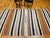 Vintage American Southwestern Serape Kilim, Handwoven Stripe Pattern, Ivory & Tan, 5x8 For Sale - Image 9 of 18