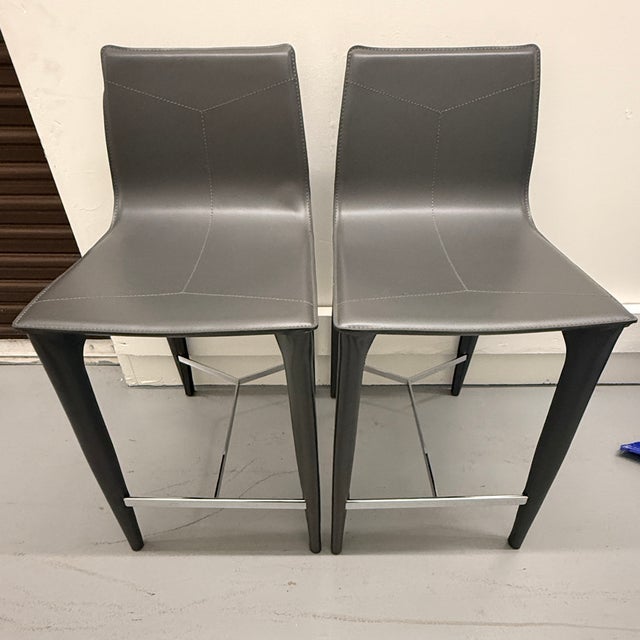 2020s Pair of Holly Hunt Adriatic Counter Stools For Sale - Image 5 of 12