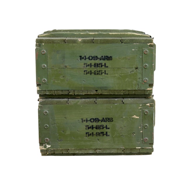 1950s Mid 20th Century Swedish Pine Ammo Boxes, 1950s, Set of 2 For Sale - Image 5 of 8
