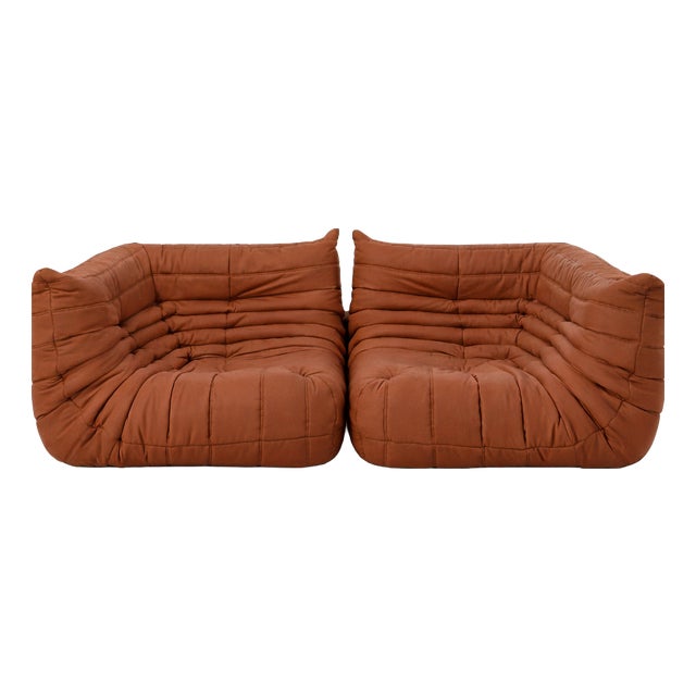 Brown Corner Slides by Michel Ducaroy for Ligne Roset, 1990, Set of 2 For Sale