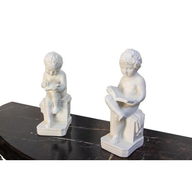 Late 19th Century Plaster Cherubs Bookends, France For Sale - Image 4 of 9