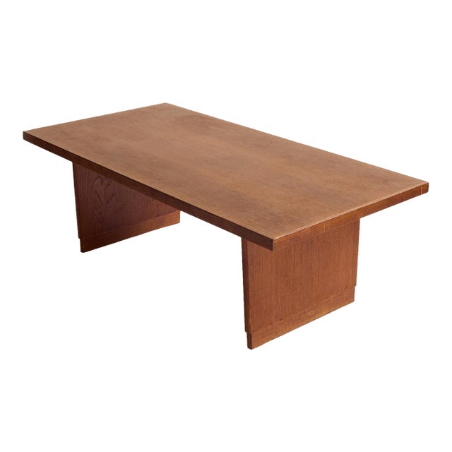 The Vintage Mid-Century Brutalist Walnut Coffee Table For Sale