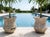 Pair of Vintage Faux-Stone Chipped Resin Garden Planters For Sale - Image 12 of 12
