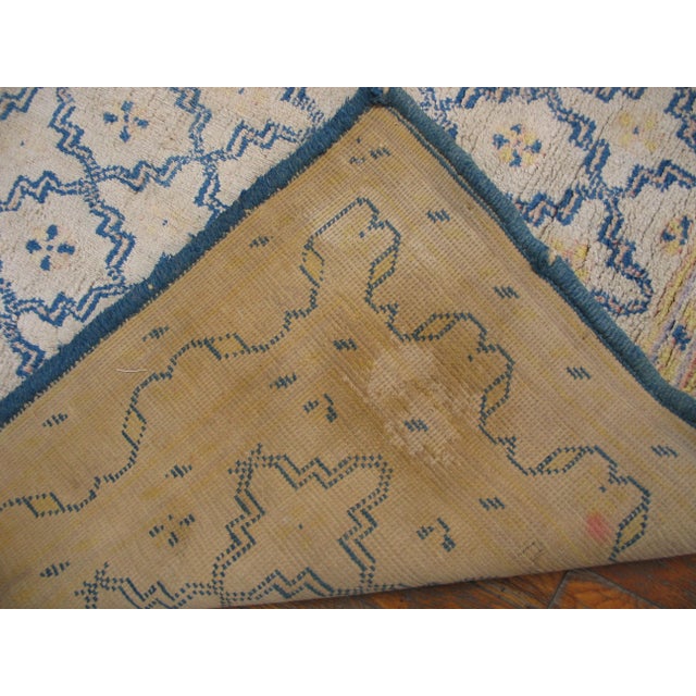 1920s Soft Yellow Geometric Antique Indian Agra Rug Hand Knotted 4' X 6'2" Cotton Carpet For Sale In New York - Image 6 of 6