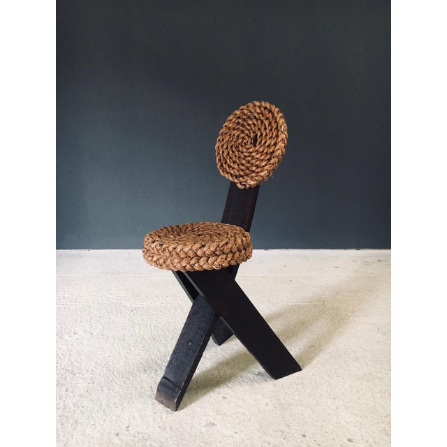 Mediterranean Tripod Side Chairs from Audoux Minet, France, 1950s, Set of 2 For Sale - Image 11 of 18