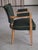 Desk Chair with Green Leather Seat and Light Piping, 1930s, in Very Good conditions. Designed 1920 to 1949