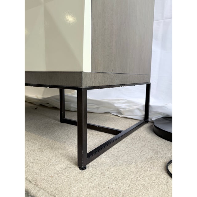Off-white Ethan Allen Ravenswood Geometric Media Cabinet For Sale - Image 8 of 9