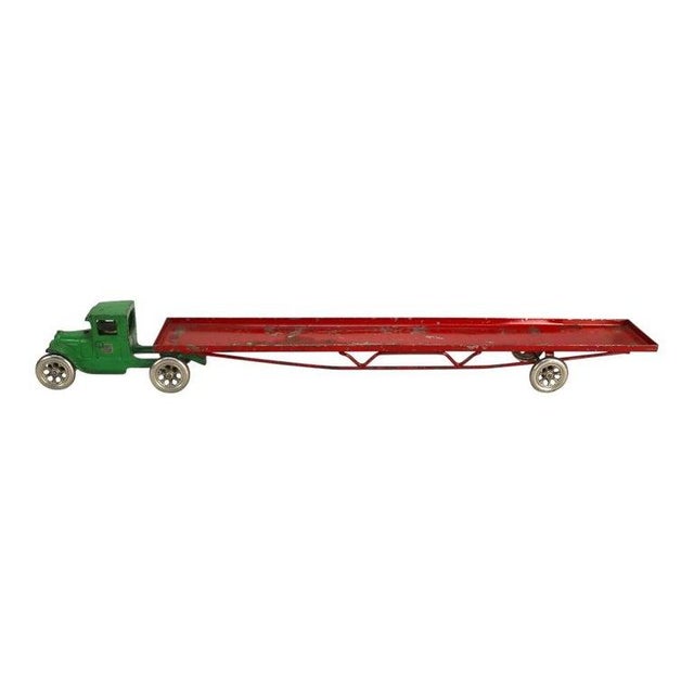 American 6-Piece Arcade Cast Iron & Pressed Steel Car Carrier Truck Cars & Tractors C1920 For Sale - Image 3 of 18