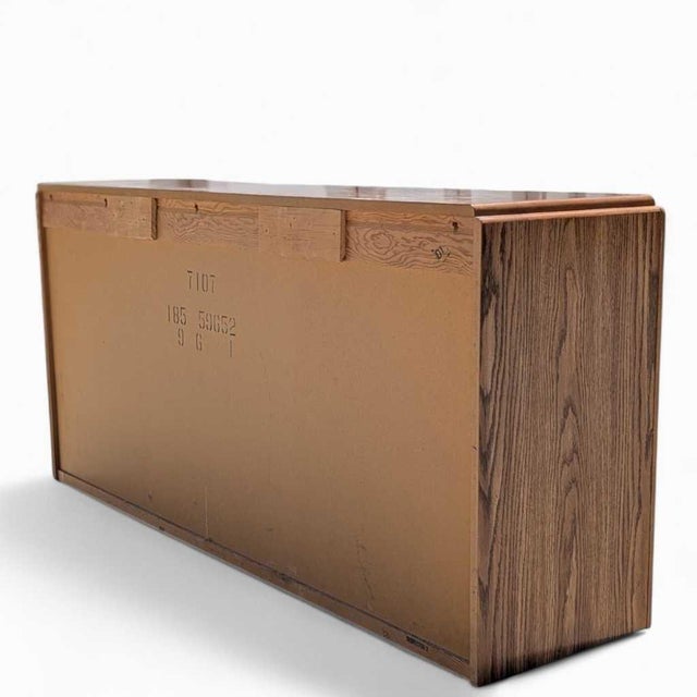 Postmodern Faux-Oak Laminate Dresser With Woven Drawer Insets, 1980s, Rattan For Sale - Image 14 of 18