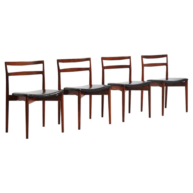 Model 61 Dining Chairs attributed to Harry Østergaard for Randers Mobelfabrik, 1961, Set of 4 For Sale