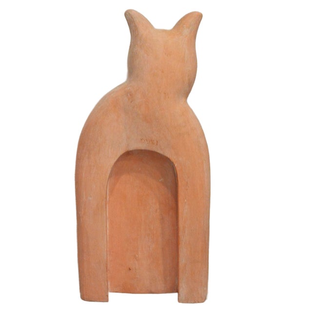 1980s Don Freedman Signed Wood Sculpture – Modernist Cat – C. 1980s For Sale - Image 5 of 7