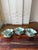 Chinese Set of 3 Vintage Chinese Longquan Celadon Cabbage Leaf Planters With Underplates For Sale - Image 3 of 14