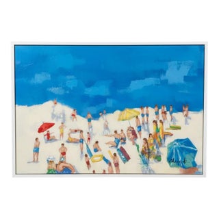 "Blue Sky, White Sand" Oil Painting on Canvas, Signed Munck For Sale