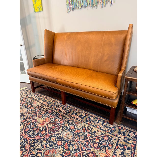 2010s Hickory Chair Farm Wing Settee For Sale - Image 5 of 13