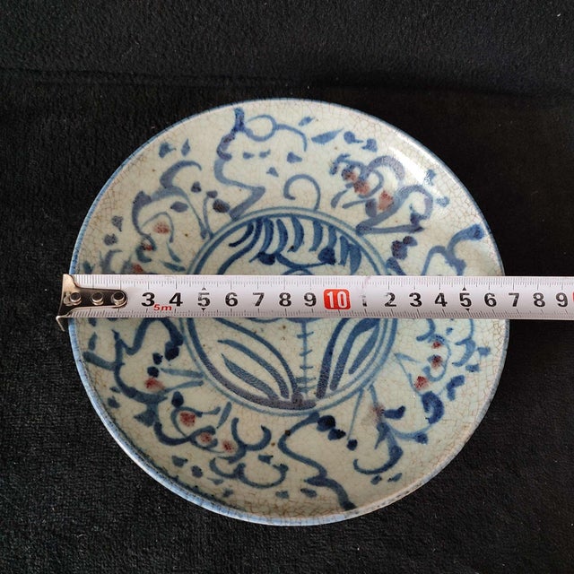White Chinese Ceramic Plate,Blue and White Porcelain Plate Hand Painted Floral Pattern For Sale - Image 8 of 11